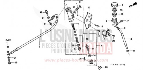 HAUPTBREMSE, HINTEN ZYLINDER XR250RX de 1999